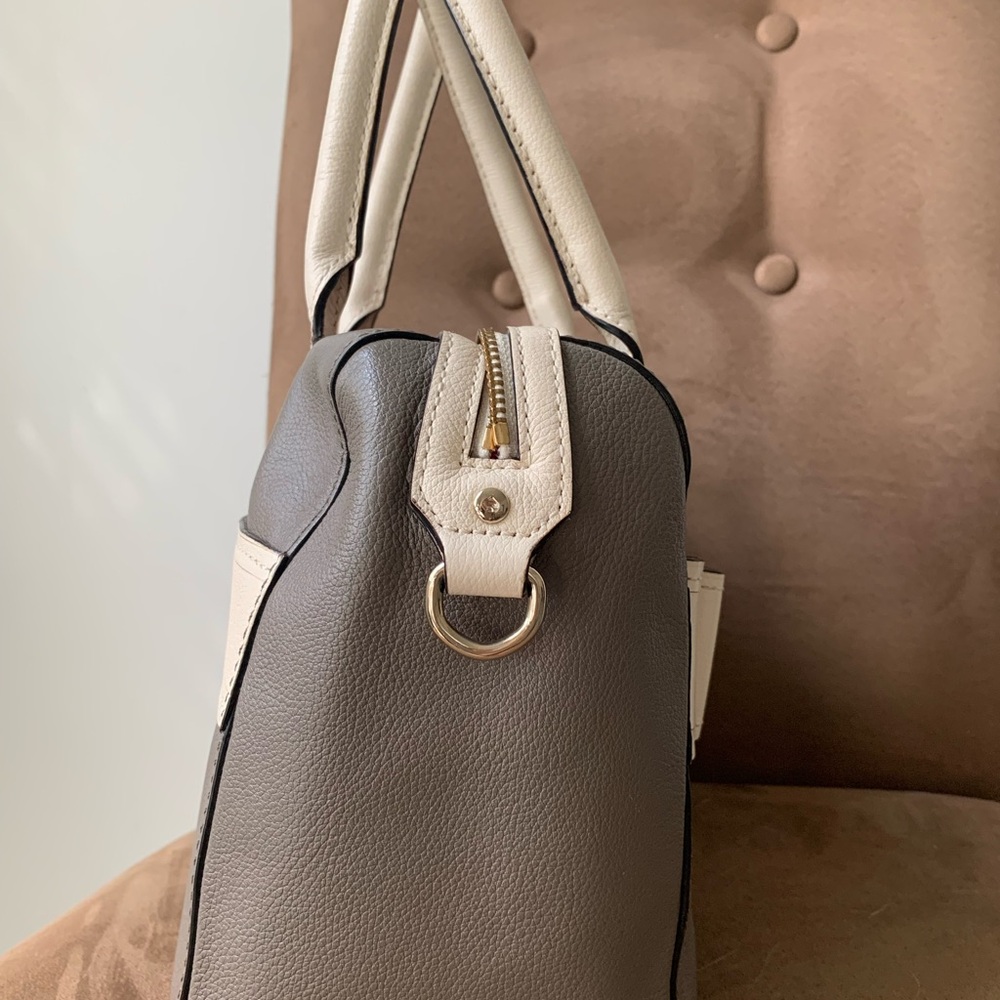 Kate Spade Alice Court KAYA Convertible Satchel Gray Off White - Picture 3 of 5